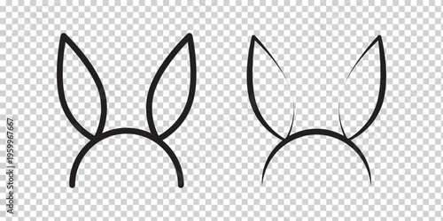 Black Bunny Ears Vector. EPS 10.