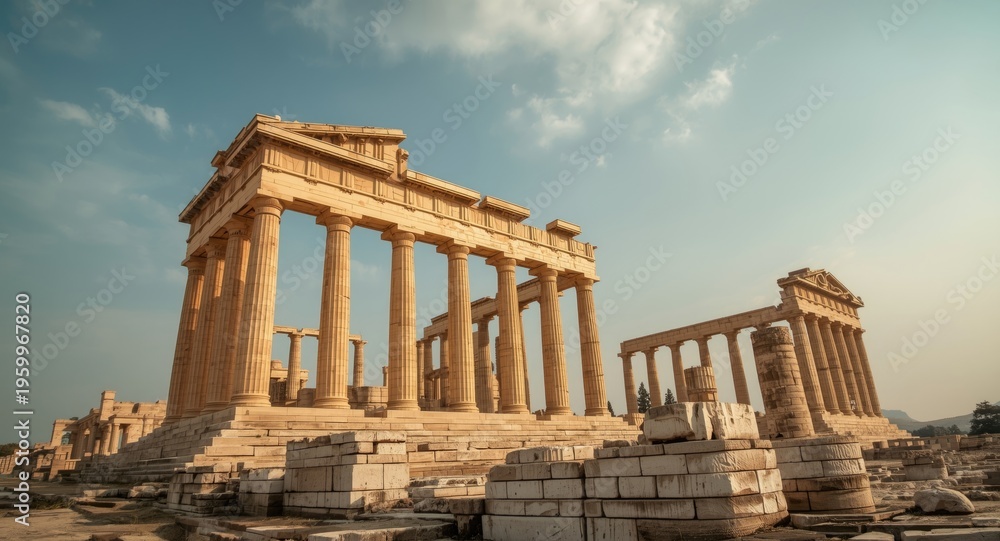 Fototapeta premium Famous ancient architecture in open sky environment, travel landmark