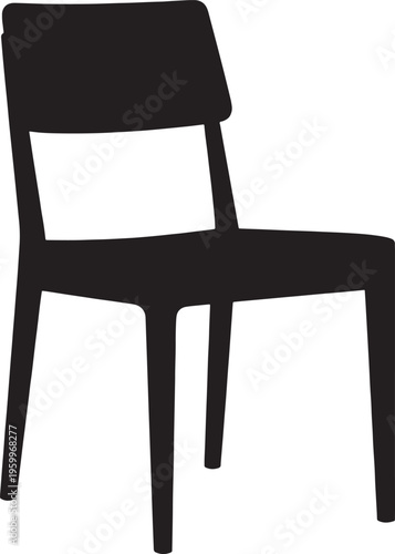 Simple modern chair design with four legs and backrest