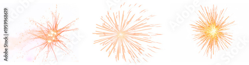 Fotografie Fireworks png fireworks exploding against a black background, celebration Golden