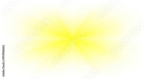 Bright yellow light burst with radiating rays on a clean white background, digital glow