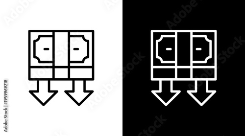 Income White Icon Set Design