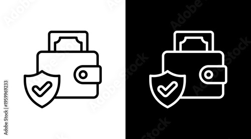 Savings White Icon Set Design