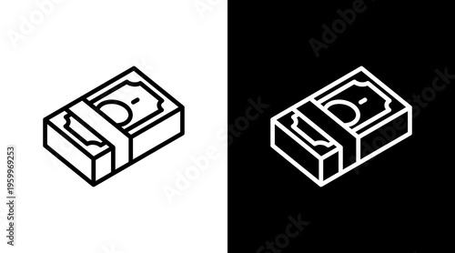 Cash White Icon Set Design