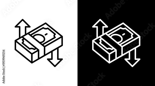 Cash Flow White Icon Set Design