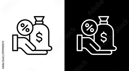 Loan White Icon Set Design