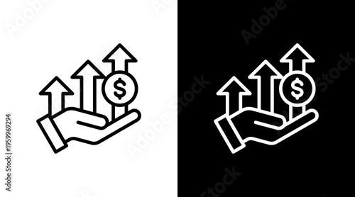 Profit White Icon Set Design
