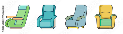 Find comfortable armchairs illustration for home decor and interior design projects online now today