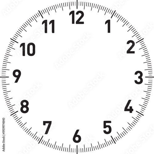 Clock Silhouette Vector, Time and Wall Clock Icon Isolated Black Shape