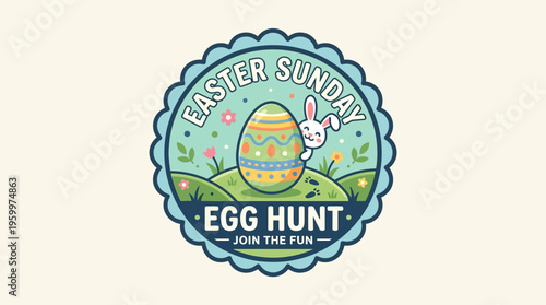 Easter Sunday Egg Hunt Badge Design