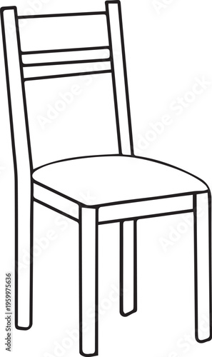 Chair Silhouette Vector, Furniture Chair Icon Isolated Black Shape