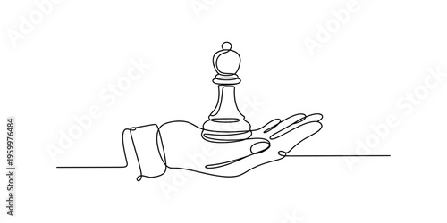 A minimalist continuous line drawing of a human foot resting on a flat horizontal ground surface Vector, illustration