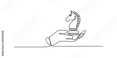 A continuous line drawing of a classic telephone handset with a curly cord on a white background Vector, illustration