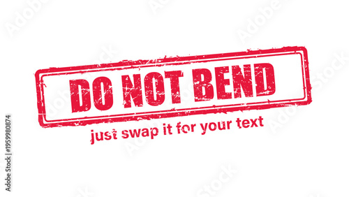 hot red rubber stamp vector with distressed ink texture and clean frame, built for packaging, shipping labels, office paperwork, certification workflows, and commercial branding use.