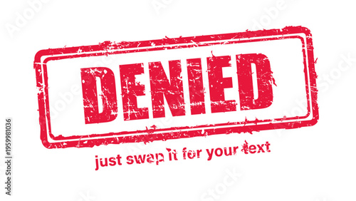 official stamp label red rubber stamp vector with distressed ink texture and clean frame, built for packaging, shipping labels, office paperwork, certification workflows, and commercial branding use.