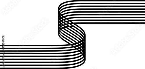 Abstract geometric design featuring parallel lines forming a continuous curved path