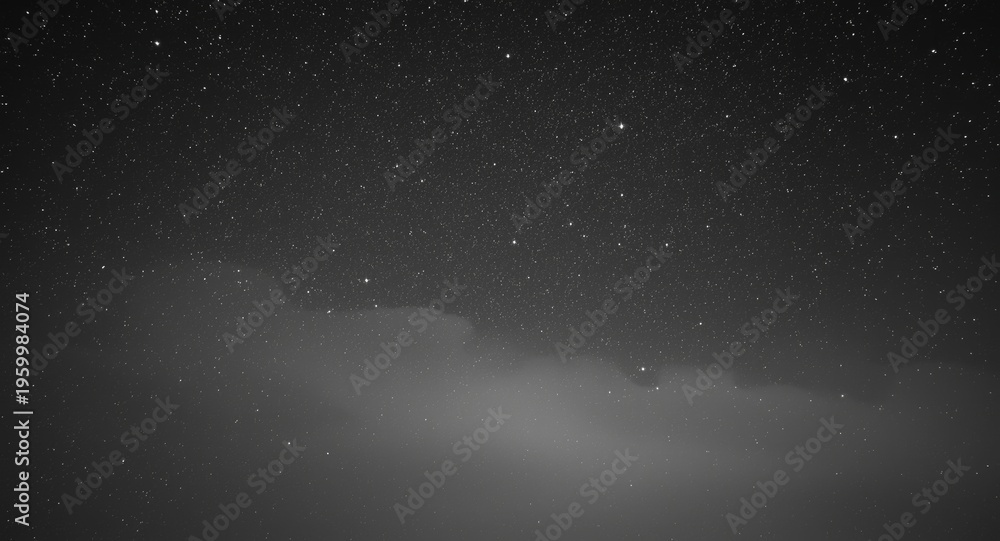 Fototapeta premium Realistic monochrome celestial view of night stars