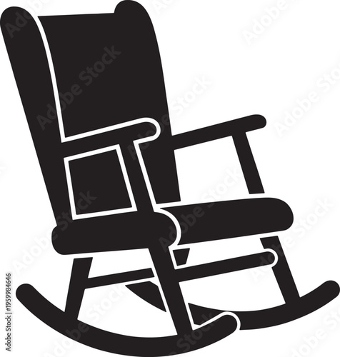 Rocking chair with armrests and high backrest for comfort