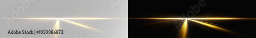Fotografi Golden light flares and bright sunburst beams on horizon for background png