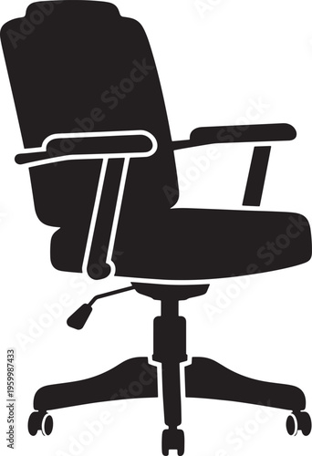 Office chair with armrests on casters in a modern design