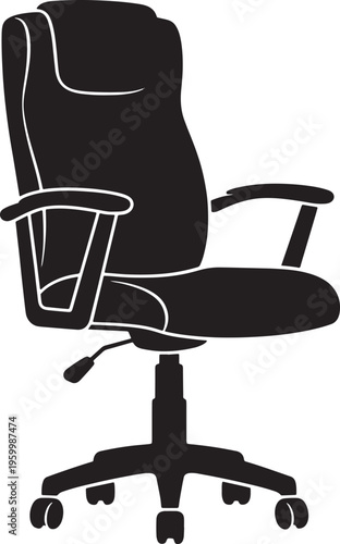 Office chair with wheels and armrests for comfortable seating  ergonomic design