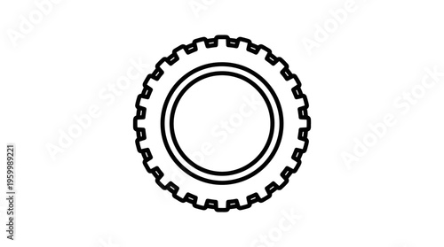 Black and White Tire Outline