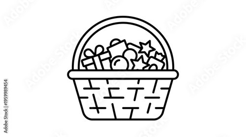 Basket Full Of Holiday Presents