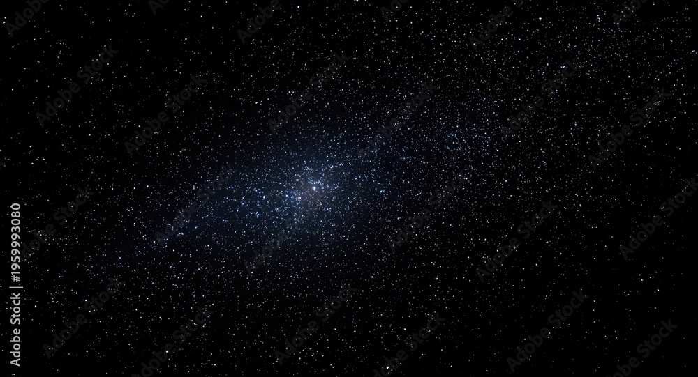 Fototapeta premium Dazzling star cluster casting light across a deep dark nightscape