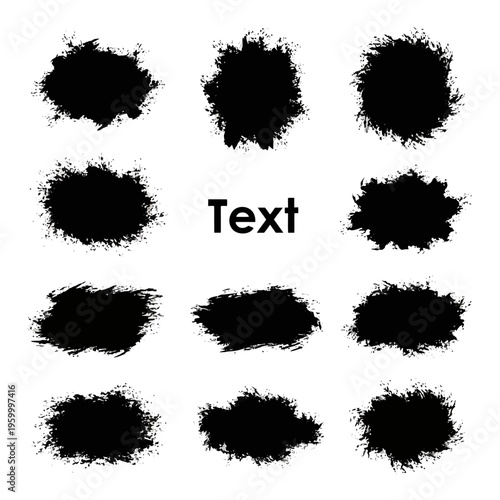 Black Brush Stroke Text Placeholder.