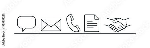 Clear communication and effective teamwork in a professional environment for smooth collaboration and shared goals achievement, speech bubble, envelope, phone handset, document