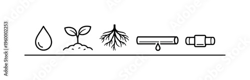 Subsurface drip irrigation installation and root-zone water delivery for efficient moisture use and reduced evaporation in agricultural systems, buried drip line, soil layers