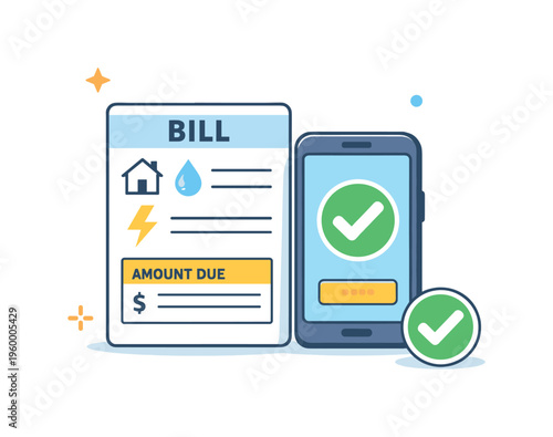 Paying utility bills online as part of routine household financial management in a modern digital lifestyle, illustrating convenient transactions and timely responsibility that