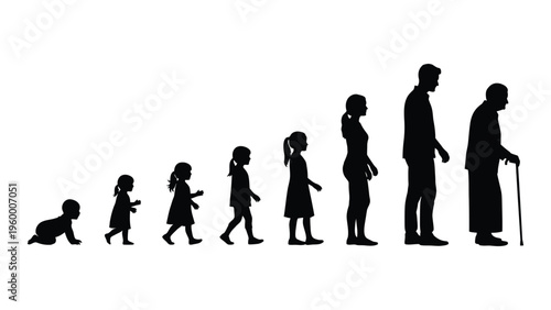 Human life stages from infancy to old age