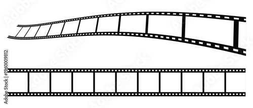Film strip icons vector, camera negative frame. Perfect for vintage cinema photography and movie reel. Photo booth reel strip frame collection. Vector graphic clipart element.