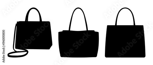 Handbag fashion silhouette set with bold minimalist line art featuring handbags, fashion, elegance with style and design fashion