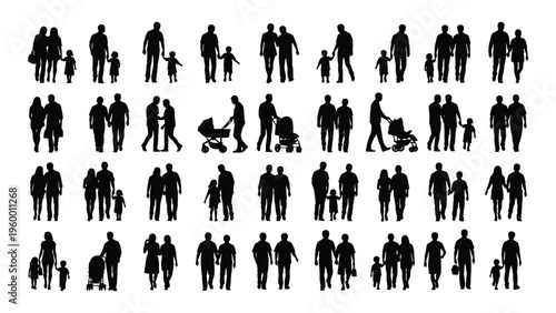 Various people with pets in different poses and activities