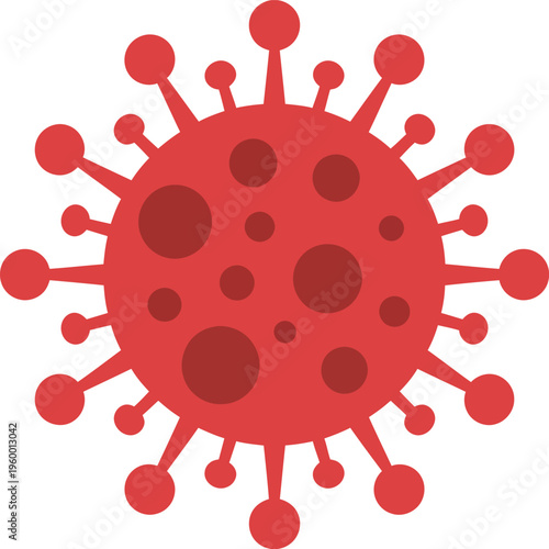 Red coronavirus cell icon