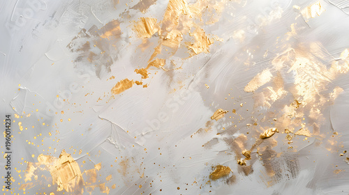 Abstract background with yellow golden paint stokes 