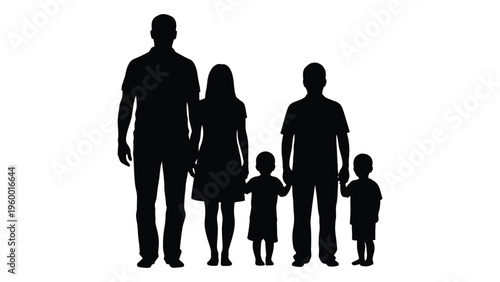 A family of five standing together