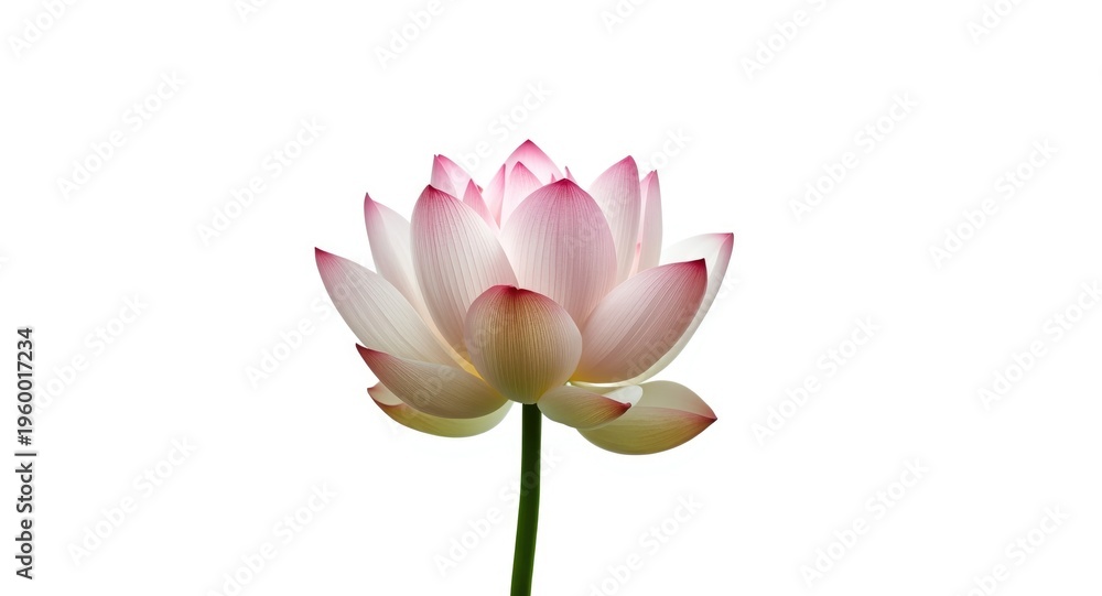 Fototapeta premium Clean white background highlighting tender lotus flower buds