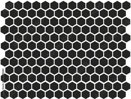 White Black Honeycomb Pattern Vector - Seamless Background EPS SVG