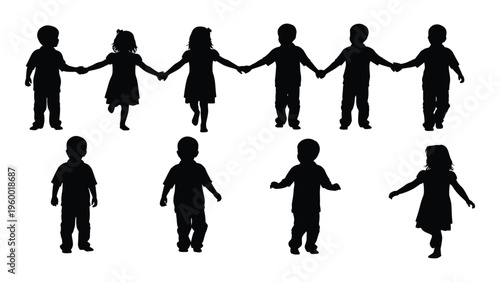 A group of children holding hands in a circle