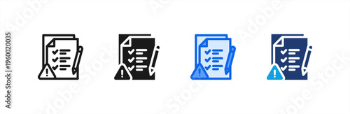 Crisis Response Plan icon multiple style collection. Vector illustration.
