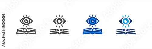 Read icon multiple style collection. Vector illustration.