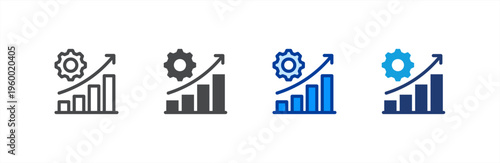 Progress icon multiple style collection. Vector illustration.