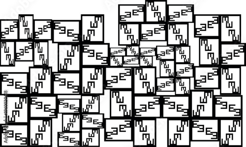 Background sheet of E-shaped ornament