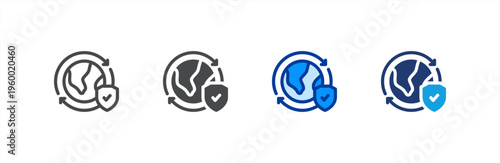 Save The World icon multiple style collection. Vector illustration.