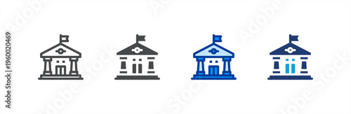 Government icon multiple style collection. Vector illustration.