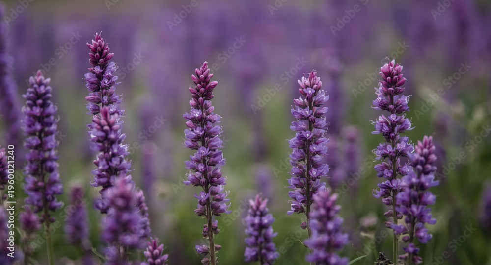 Obraz premium Intense close perspective on purpletop vervain flowers opening