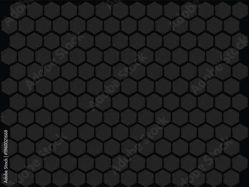 Dark Gray Honeycomb Vector Pattern - Seamless EPS SVG
